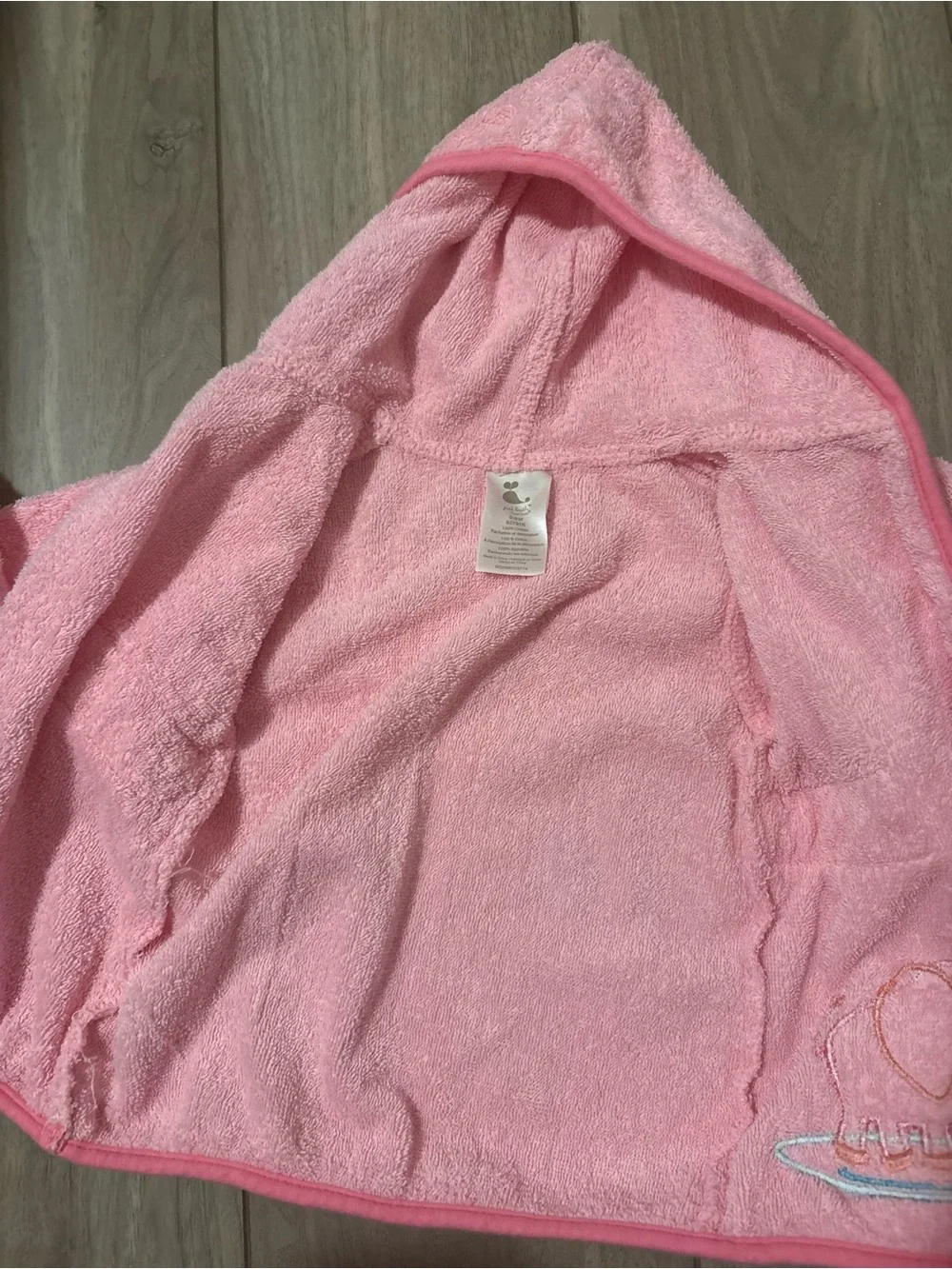 Pink terry cloth Baby Robe with booties